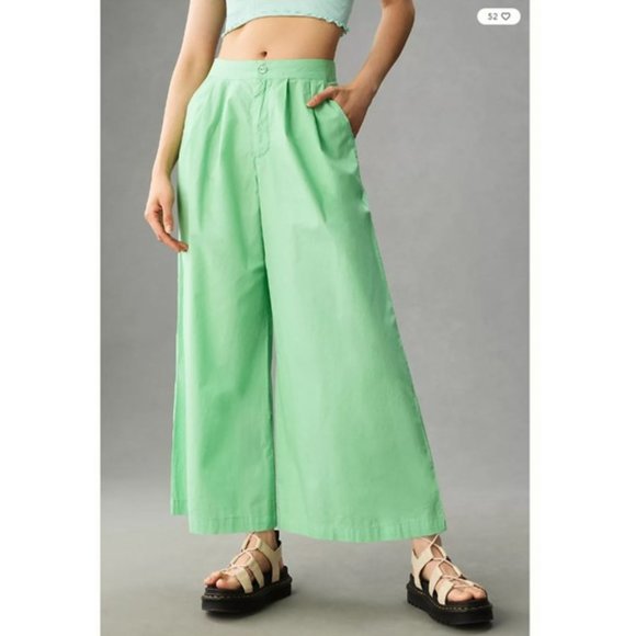 NWT-On the Road x Anthropologie Mint Cosmo Culotte Pants - L - Picture 2 of 6